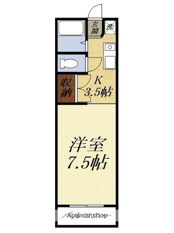 まえの花きゃべつ(1K/2階)の間取り写真