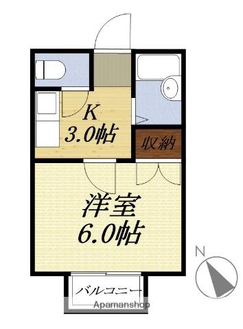 ハイツM&M(1K/2階)の間取り写真