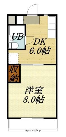 マンションアランフェス(1K/2階)の間取り写真
