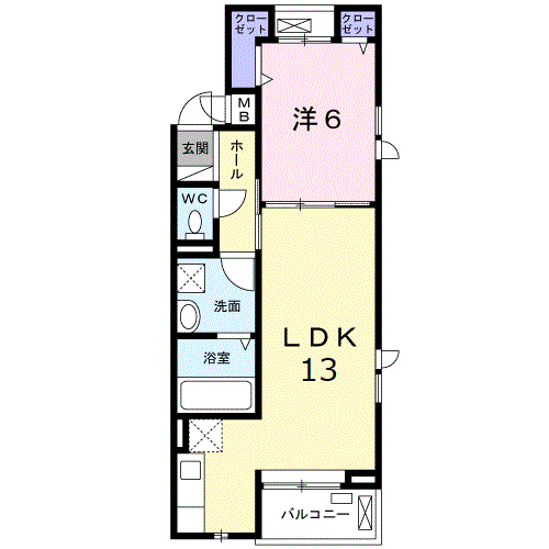 リヴェール葵(1LDK/3階)の間取り写真