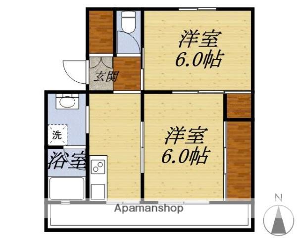 TRIVIAマンションB(2K/3階)の間取り写真