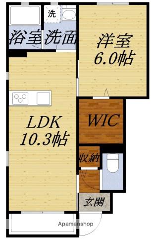 フレーシュⅡ(1LDK/1階)の間取り写真