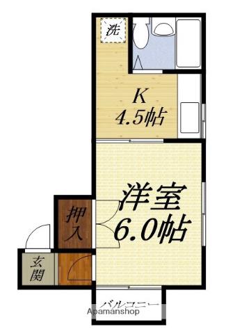 ツジハイツ(1K/2階)の間取り写真