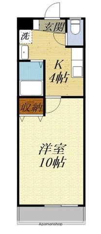 フォレスト有玉台(1K/3階)の間取り写真