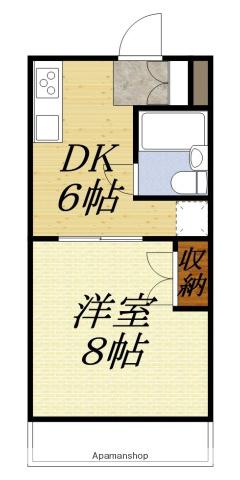 グランドゥールII(1DK/1階)の間取り写真