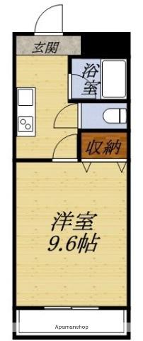 ゴールドサークル小松I(1K/4階)の間取り写真