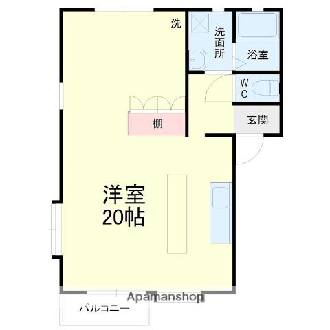 エスポワヒルズ(ワンルーム/2階)の間取り写真