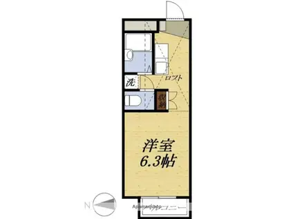 東海道本線 袋井駅 バス乗車時間：29分 浅羽中学バス停で下車 徒歩2分 2階建 築26年(1K/1階)の間取り写真