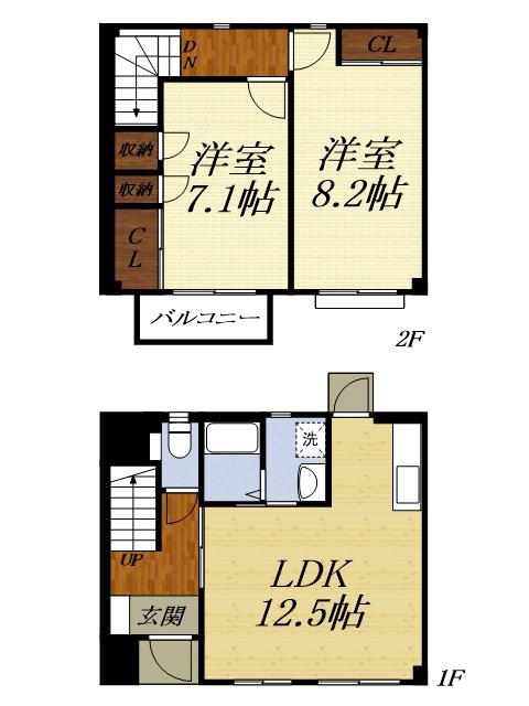 ユーリエＣ(2LDK)の間取り写真