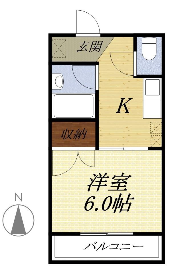 コーポラス・フジ(1K/1階)の間取り写真