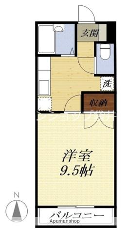 アルカディア(1DK/1階)の間取り写真