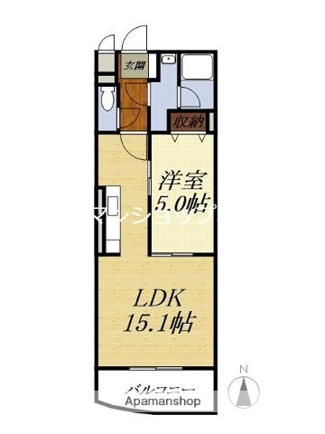 AIUOLA PALAIS(1LDK/2階)の間取り写真