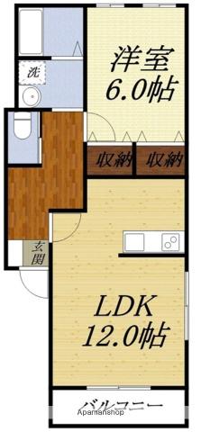 パインウェルII(1LDK/1階)の間取り写真