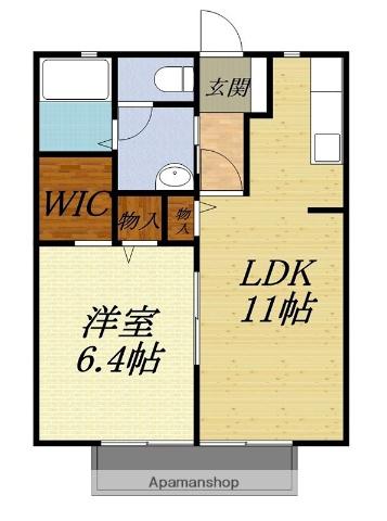 キャスティールIII(1LDK/1階)の間取り写真