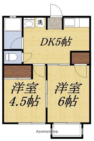 シティハイツユタカI(2DK/1階)の間取り写真