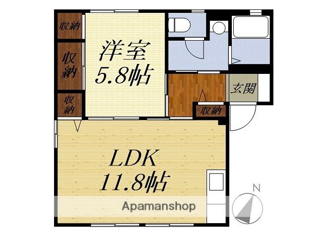 萩の里D(1LDK/1階)の間取り写真