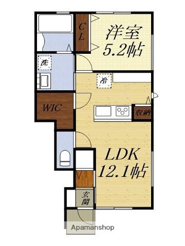 AVANTIII(1LDK/1階)の間取り写真