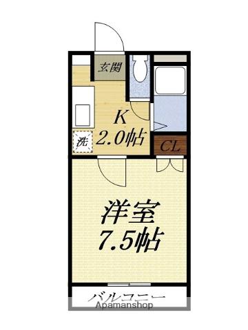 エスポワールI(1K/3階)の間取り写真