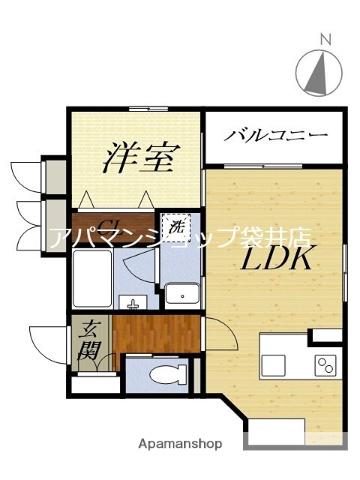 FELSEN DREI(1LDK/4階)の間取り写真