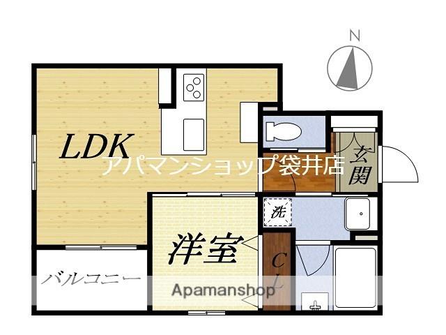 FELSEN DREI(1LDK/2階)の間取り写真