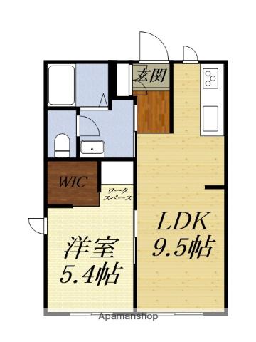 クローバーA(1LDK/1階)の間取り写真