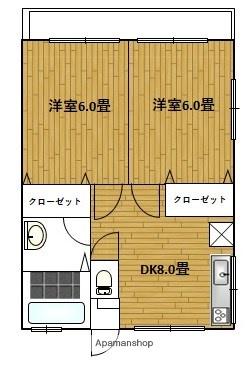 紫陽花I(2DK/1階)の間取り写真