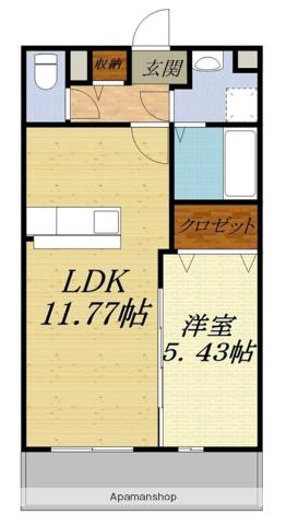 メゾンベールII(1LDK/1階)の間取り写真