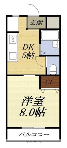 メゾン美鈴(1DK/3階)の間取り写真