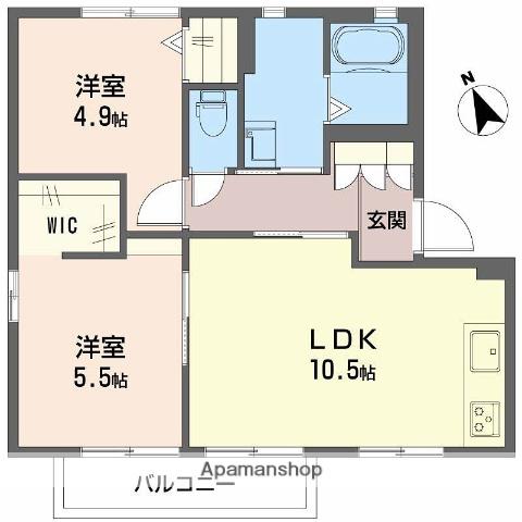 シャンドフルール(2LDK/2階)の間取り写真