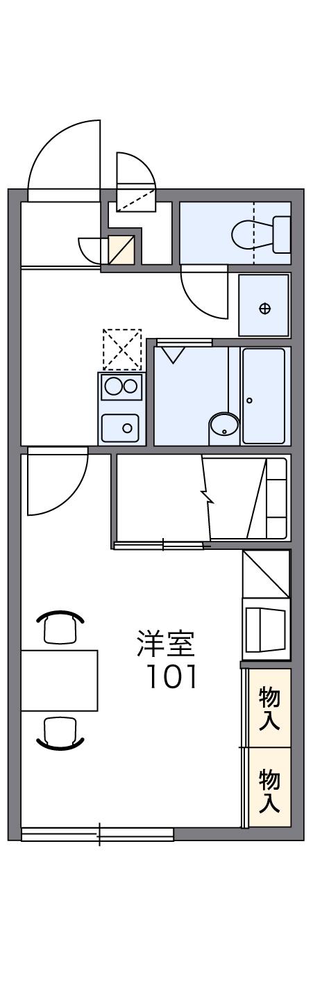 レオパレス槙Ⅱ(1K/2階)の間取り写真