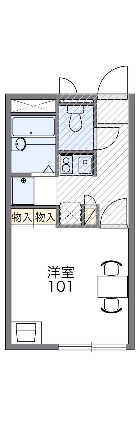 レオパレス槇(1K/1階)の間取り写真