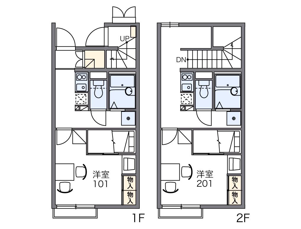 レオパレスすみれ(1K/1階)の間取り写真