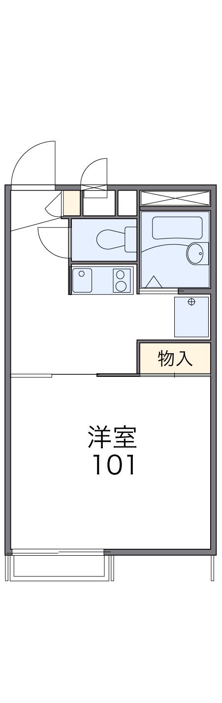 レオパレスRIKU(1K/1階)の間取り写真