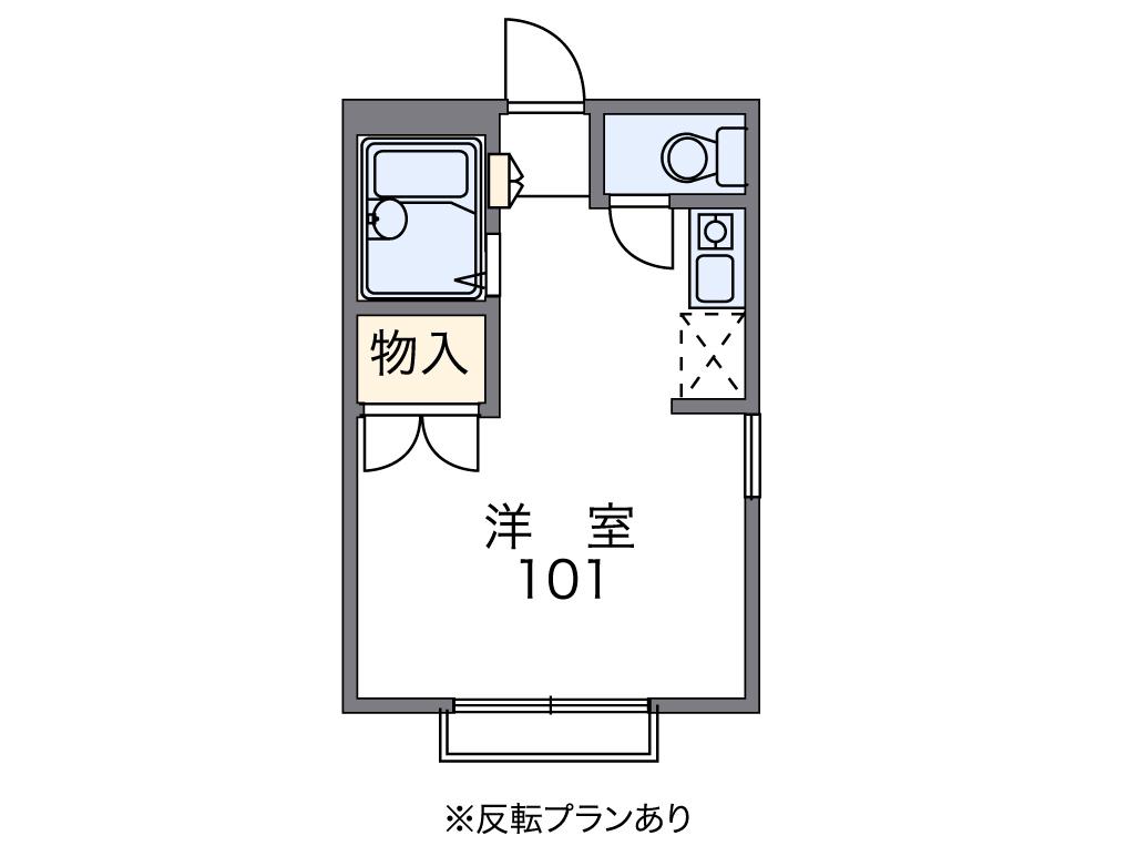 レオパレスシャルム(1K/1階)の間取り写真