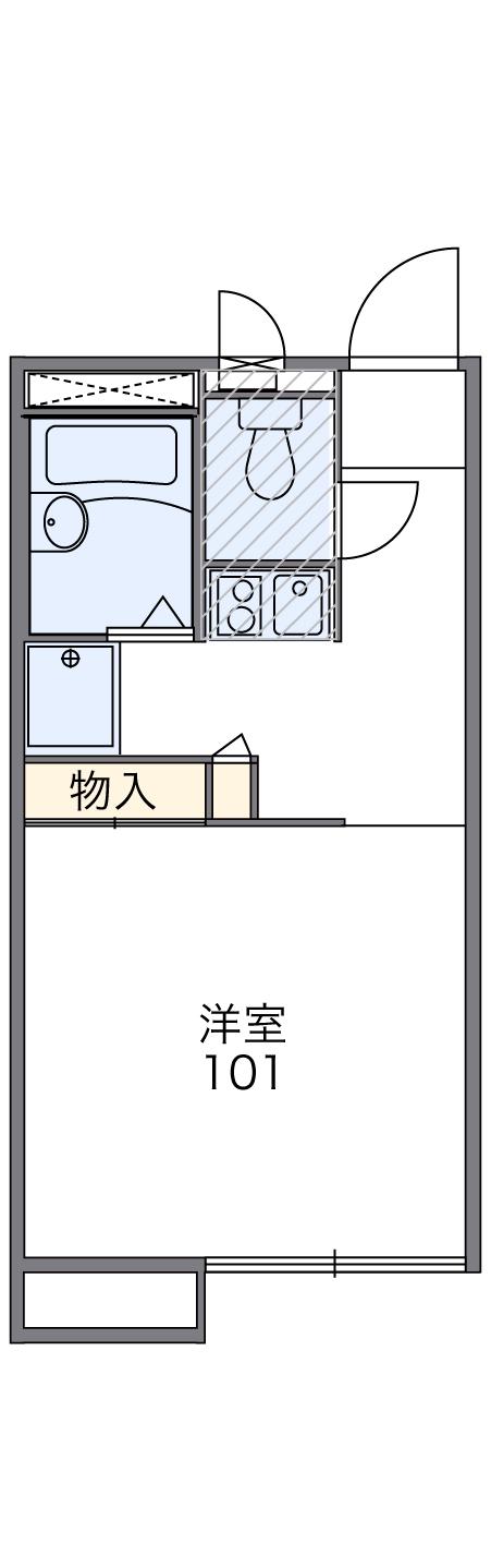 レオパレスかわらや(1K/1階)の間取り写真