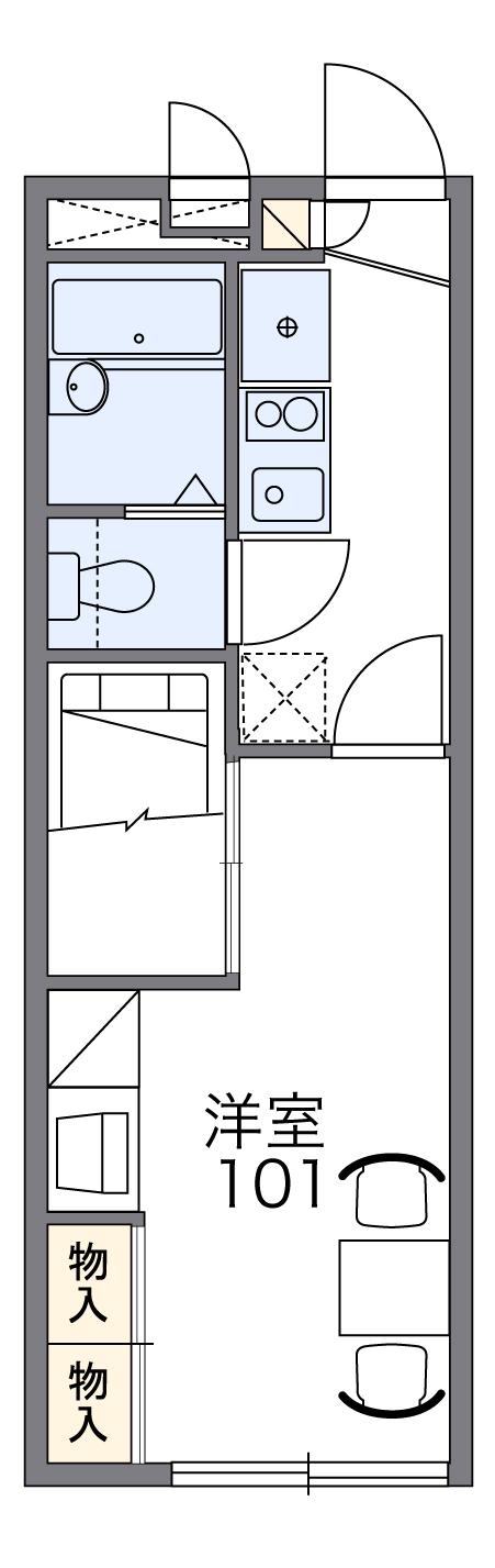 レオパレスNEGIYA(1K/1階)の間取り写真
