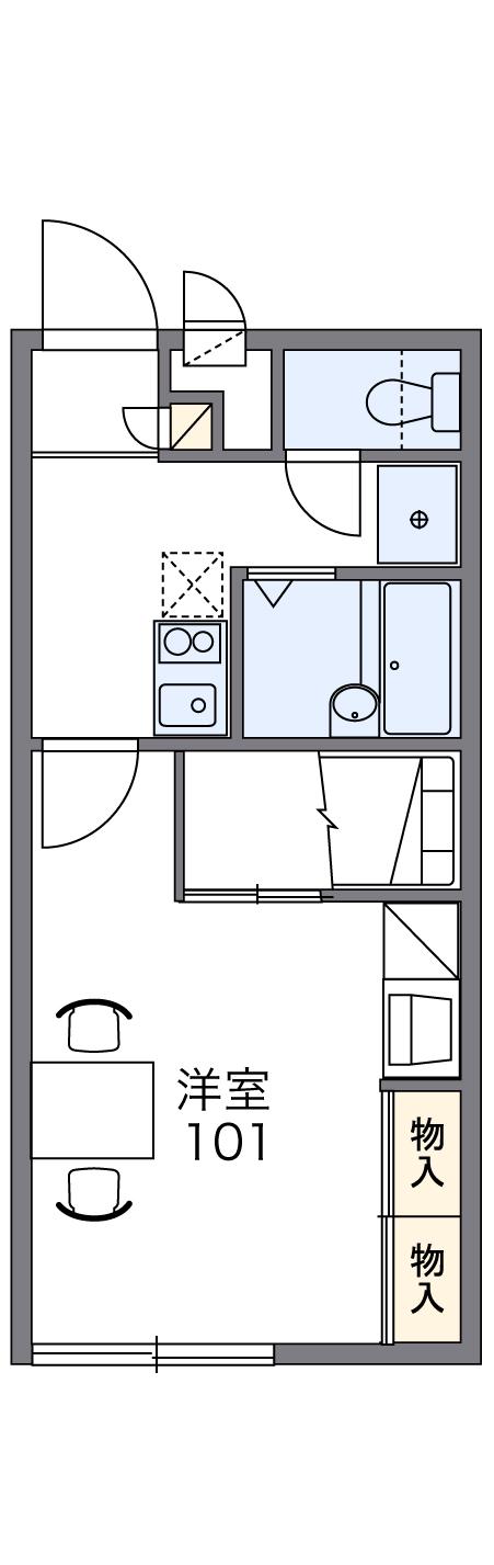 レオパレスMILKTEA(1K/2階)の間取り写真