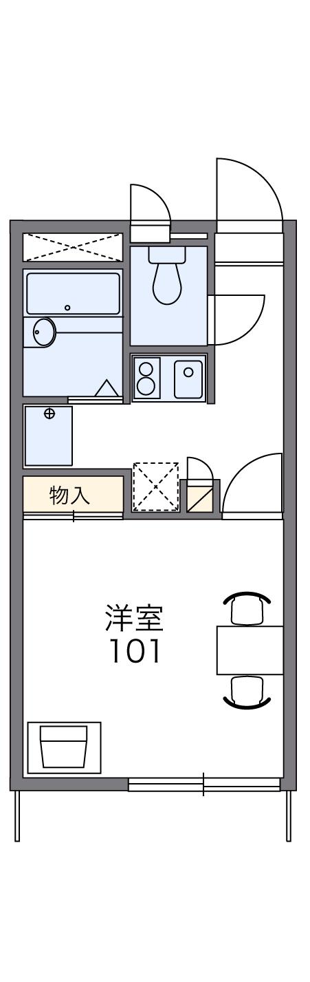 レオパレス堀越(1K/2階)の間取り写真