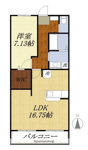 デュランタ愛野(1LDK/1階)の間取り写真