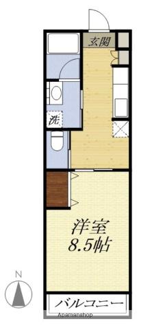 CHAMOMILE(1DK/2階)の間取り写真