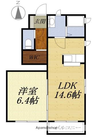 エルノルテ(1LDK/1階)の間取り写真