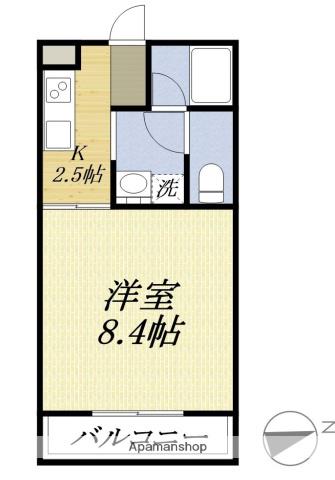 ローズガーデン(1K/2階)の間取り写真