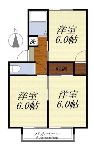 ビラ・セゾン(2DK/2階)の間取り写真