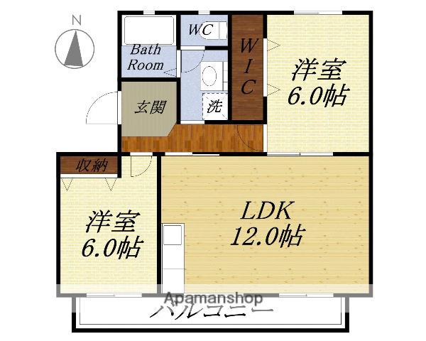 堀越マンション(2LDK/2階)の間取り写真