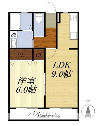 シティオMK(1LDK/1階)の間取り写真