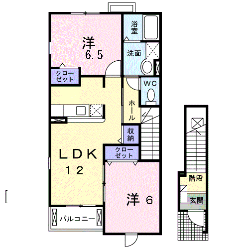 サニースクエアⅢ(2LDK/2階)の間取り写真