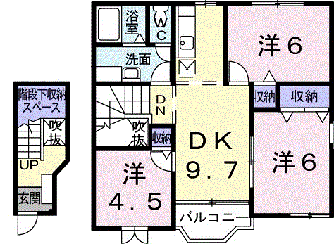 パークネス Ⅴ(3LDK/2階)の間取り写真