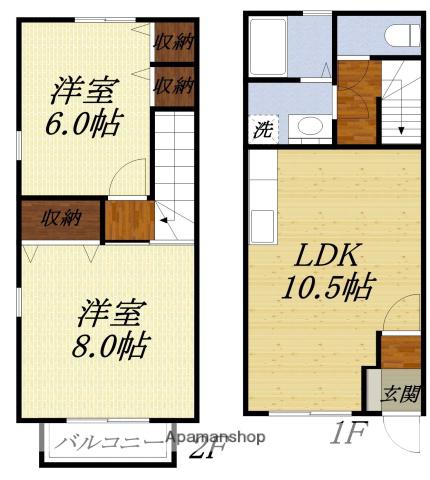 ＬＡ・ＣＡＭＰＡＮＥＬＬＡ（ラカンパネラ）(2LDK)の間取り写真