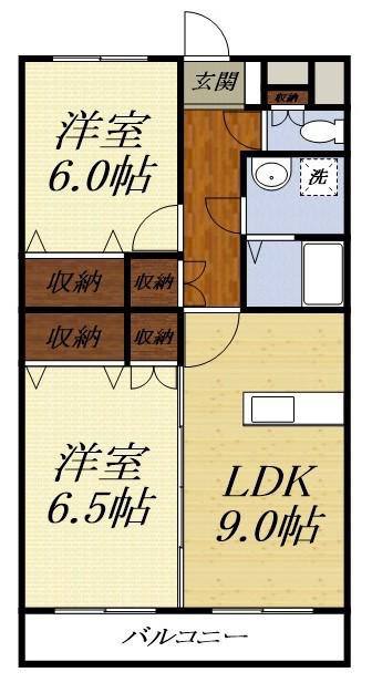 アビタシオン天王V(2DK/2階)の間取り写真