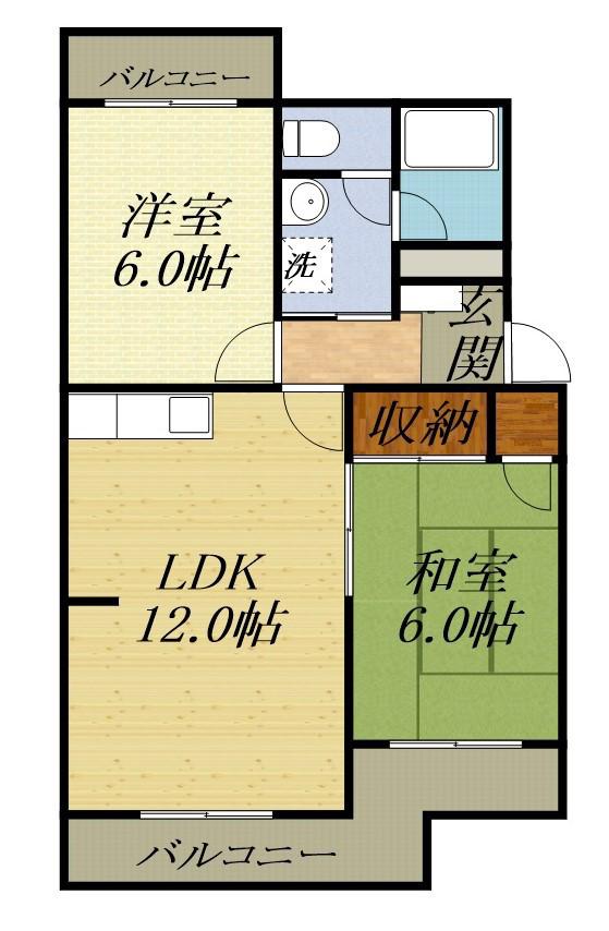 メゾンスーブニール(2LDK/1階)の間取り写真